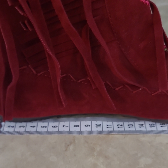 Fringe Moccasin Boots Knee High Embroidered Beaded Boho - Picture 7 of 8